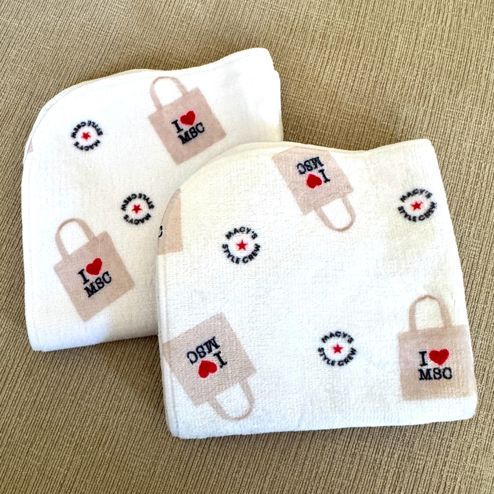 Macy's White Promotional Plush Washcloth - Set of 2